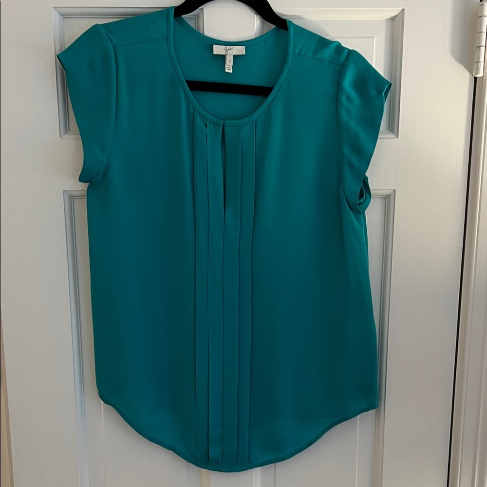 Joie Teal Pleated Blouse